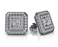 Square Shaped Princess And Round Diamond Studs Lab-Grown Diamond  with 0.95 ct. (2X0.16 ct. center diamonds)