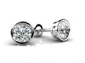 Bezel Set Round Diamond Stud Earrings Diamond  with 1.00 ct.(finished) 5mm