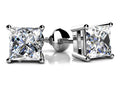 Princess Cut Diamond Stud Earrings Diamond  with 1.20 ct.(finished) 4.7mm