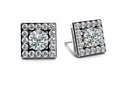 Diamond Centered Square Studs Diamond  with 0.48 ct.(finished) 1mm, 3.5mm