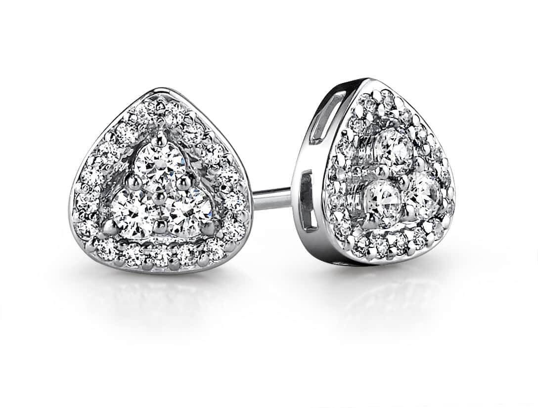 Triangular Diamond Studs Diamond  with 0.41 ct.(finished) 1mm, 2.2mm