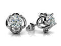 Open Tulip Diamond Stud Earrings Diamond  with 0.70 ct.(finished) 4.5mm