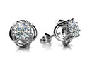 Petal Shaped Diamond Stud Earrings Diamond  with 1.00 ct.(finished) 5mm