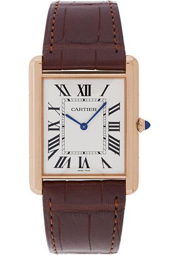 Cartier Tank Louis Cartier Watch - Extra large Pink Gold Case - Brown Alligator Strap - W1560017