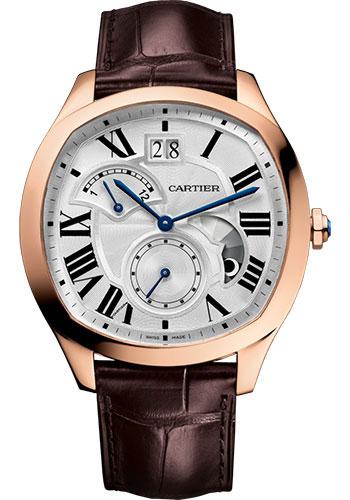 Cartier Drive de Cartier - 40 mm Large Date - Silvered Dial - Brown Alligator Strap - WGNM0005