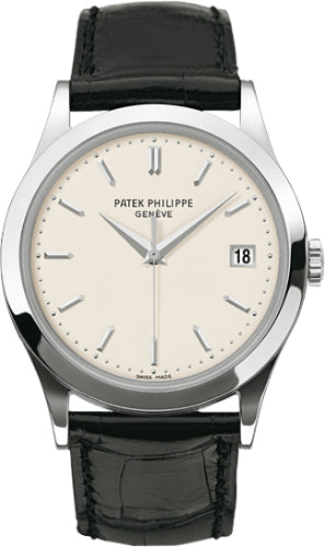 Patek Philippe Calatrava 38mm White Opaline Index Date White Gold Leather | 5296G-010