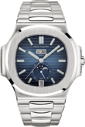 Patek Philippe Nautilus Annual Calendar Moon Phases Stainless Steel Blue Dial | 5726/1A-014