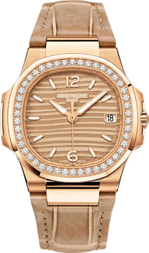 Patek Philippe Nautilus Date Sweep Seconds Rose Gold Golden Dial | 7010R-012