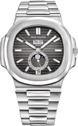 Patek Philippe Nautilus Annual Calendar Moon Phases Stainless Steel Grey Dial | 5726/1A-001