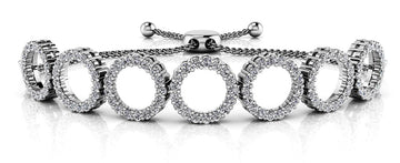 Adjustable Circle Link Diamond Bracelet with 1.55 ct.(finished) 1.4mm - Luxury Time NYC