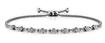 Adjustable Diamond And Chain Link Slider Diamond Bracelet with 1.47 ct.(finished) 3.8mm - Luxury Time NYC