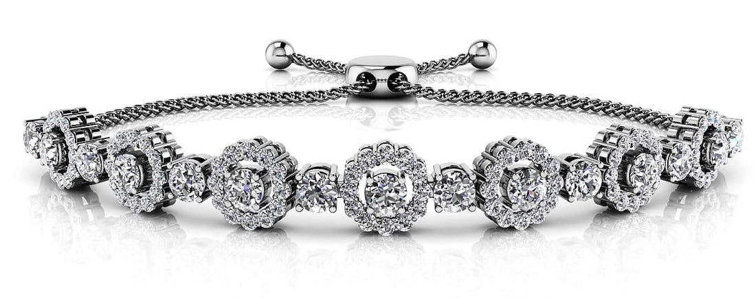 Adjustable Diamond Circle Link Diamond Bracelet with 1.80 ct.(finished) 1.2mm, 2.7mm - Luxury Time NYC