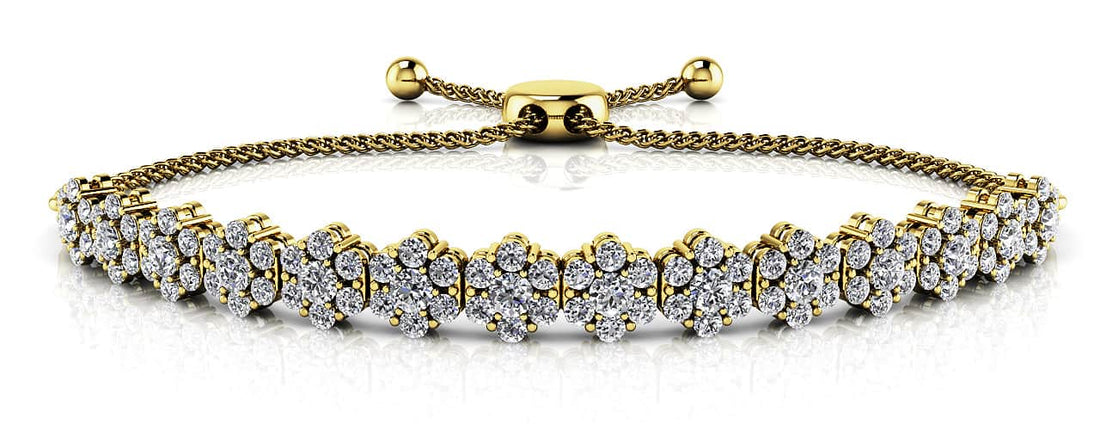 Adjustable Fleur Diamond Bracelet with 1.72 ct.(finished) 1.5mm, 2mm - Luxury Time NYC