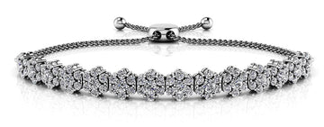 Adjustable Fleur Diamond Bracelet with 1.93 ct.(finished) 1.7mm, 2.2mm - Luxury Time NYC