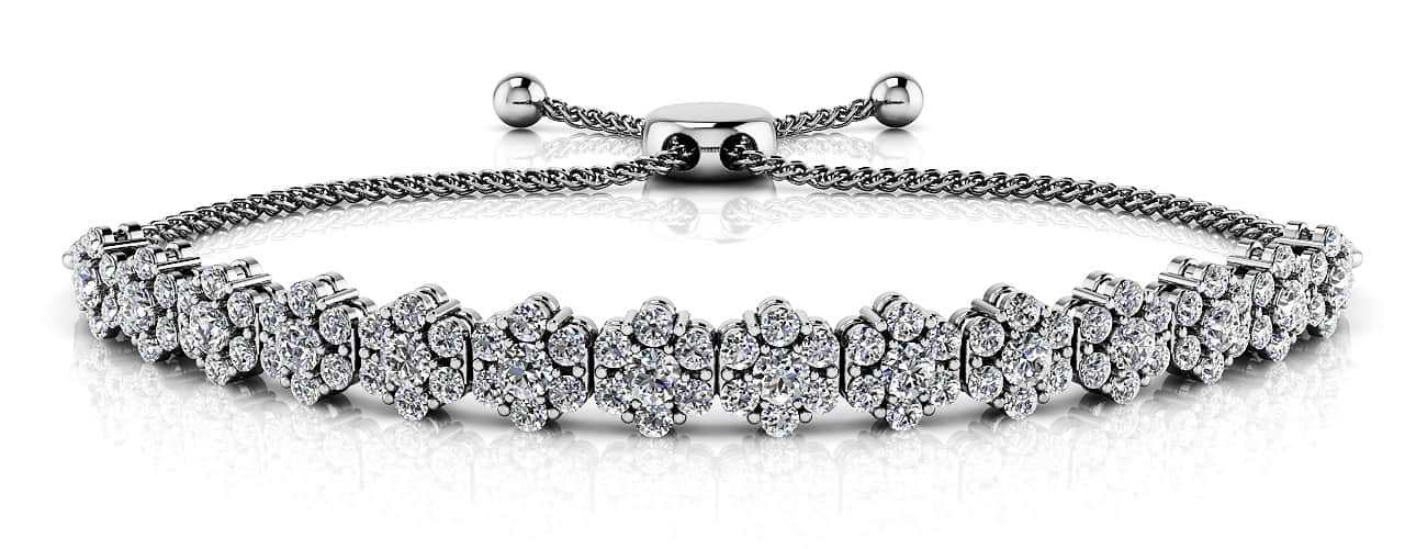 Adjustable Fleur Lab - Grown Diamond Bracelet with 1.72 ct.(finished) 1.5mm, 2mm - Luxury Time NYC