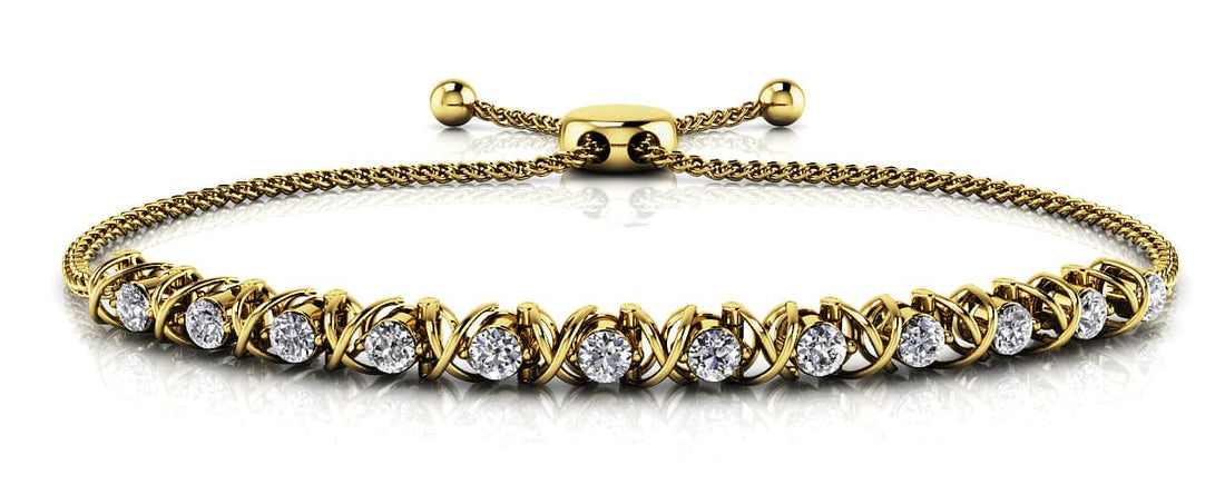 Adjustable X Link Diamond Bracelet with 0.74 ct.(finished) 2.6mm - Luxury Time NYC