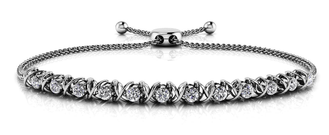 Adjustable X Link Diamond Bracelet with 1.08 ct.(finished) 3.2mm - Luxury Time NYC