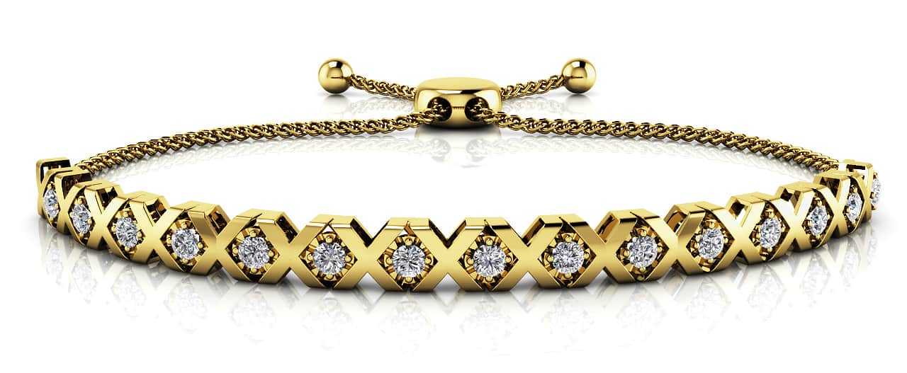 Adjustable Xoxo Diamond Bracelet with 0.39 ct.(finished) 2mm - Luxury Time NYC