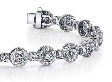 All Diamond Circle Link Bracelet Lab - Grown Diamond with 6.91 ct.(finished) 1.3mm, 3.2mm - Luxury Time NYC