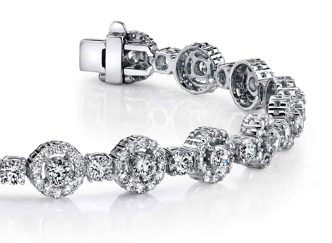 All Diamond Circle Link Diamond Bracelet with 5.59 ct.(finished) 1.2mm, 2.7mm - Luxury Time NYC