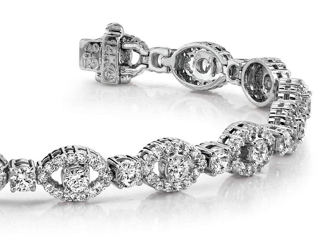 Almond Link Diamond Bracelet with 4.18 ct.(finished) 1.2mm, 2.7mm - Luxury Time NYC