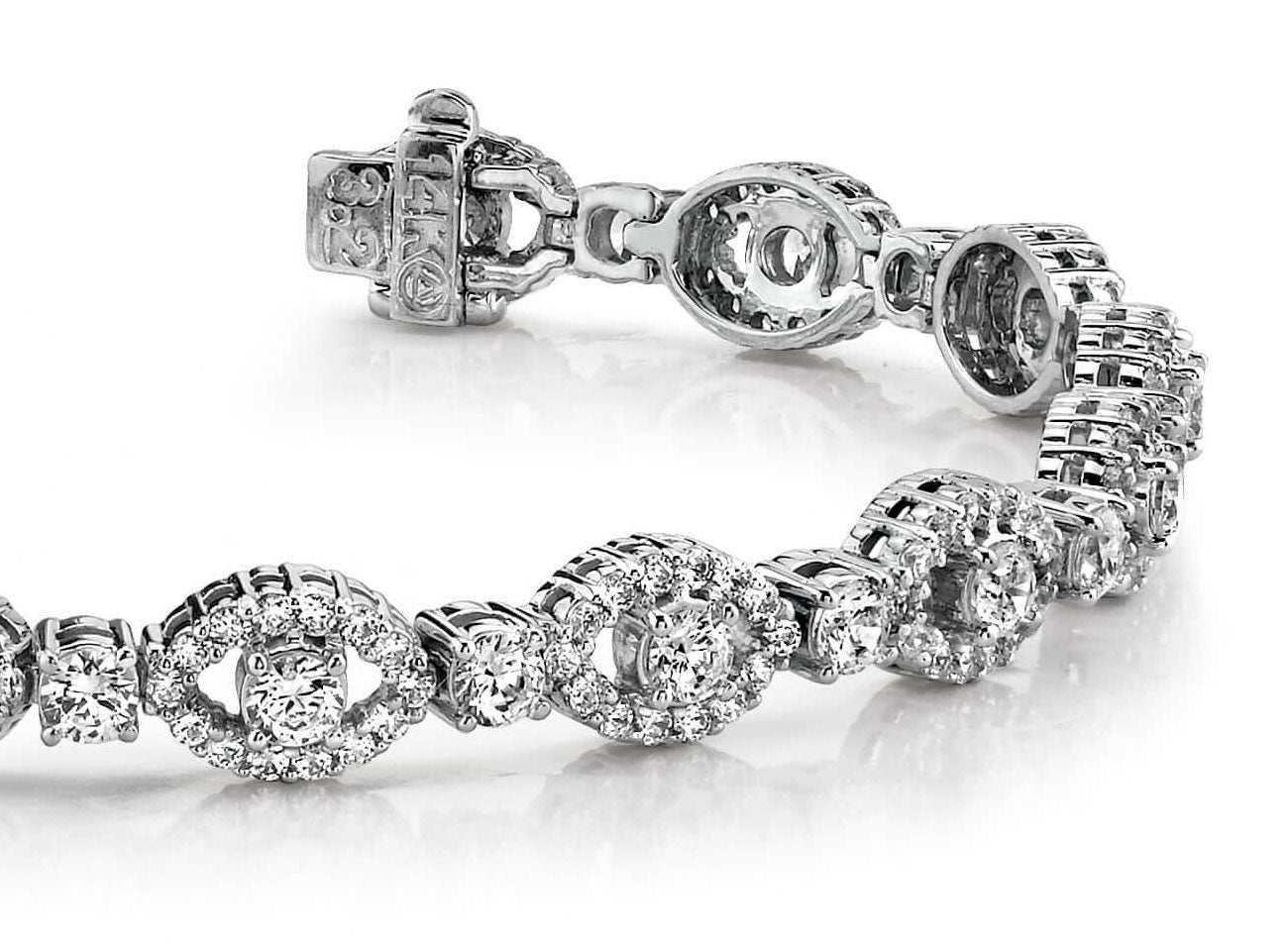 Almond Link Diamond Bracelet with 5.70 ct.(finished) 1.3mm, 3.2mm - Luxury Time NYC