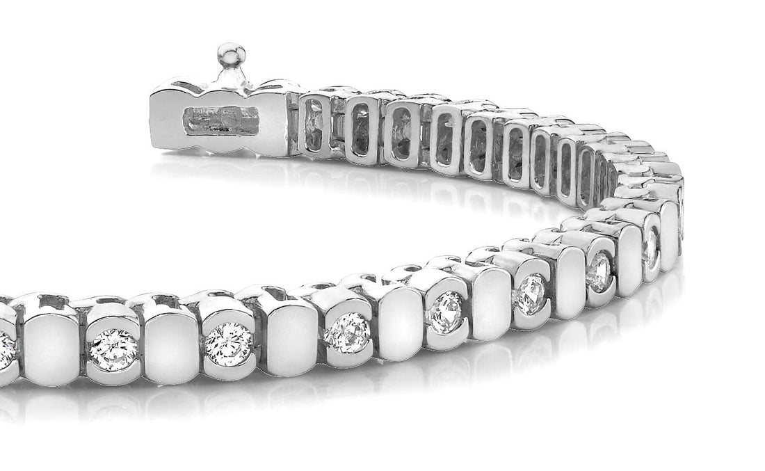 Alternating Bezel Diamond Bracelet with 0.96 ct.(finished) 2.0mm - Luxury Time NYC