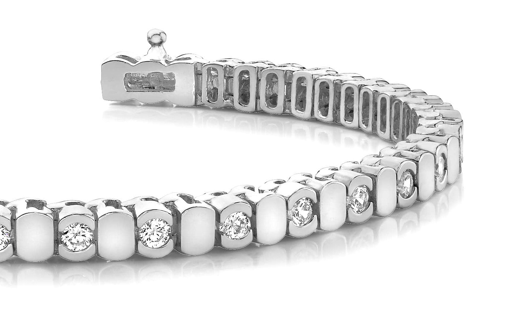 Alternating Bezel Diamond Bracelet with 1.74 ct.(finished) 2.5mm - Luxury Time NYC