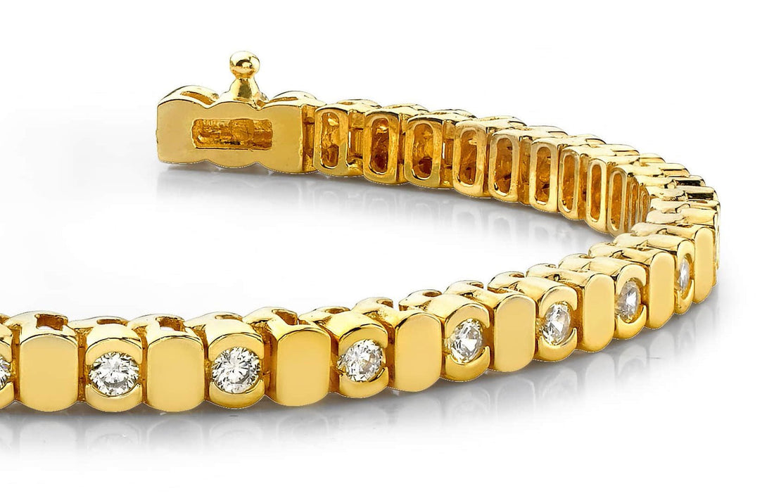 Alternating Bezel Diamond Bracelet with 1.74 ct.(finished) 2.5mm - Luxury Time NYC