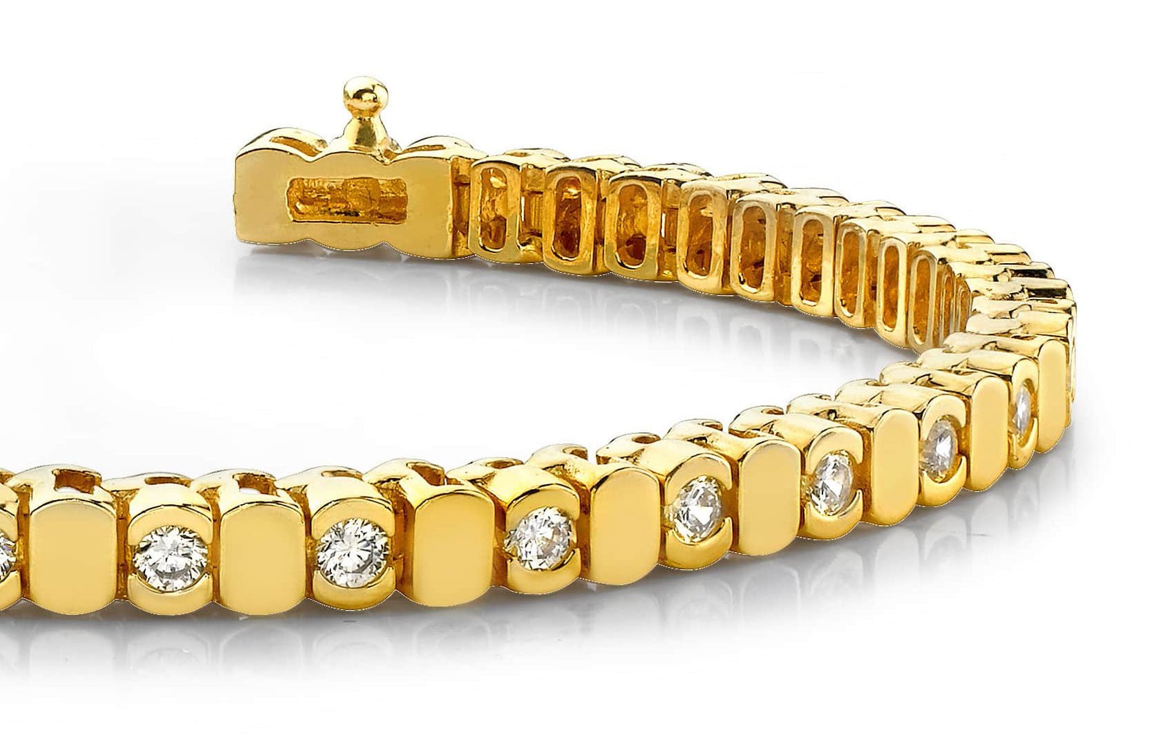 Alternating Bezel Diamond Bracelet with 3.30 ct.(finished) 3.5mm - Luxury Time NYC