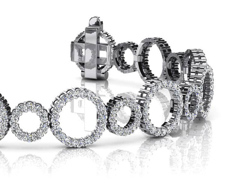 Alternating Diamond Circle Link Diamond Bracelet with 5.22 ct.(finished) 1.6mm - Luxury Time NYC