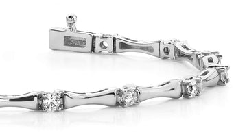 Alternating Diamond Column Diamond Bracelet with 1.01 ct.(finished) 2.75mm - Luxury Time NYC