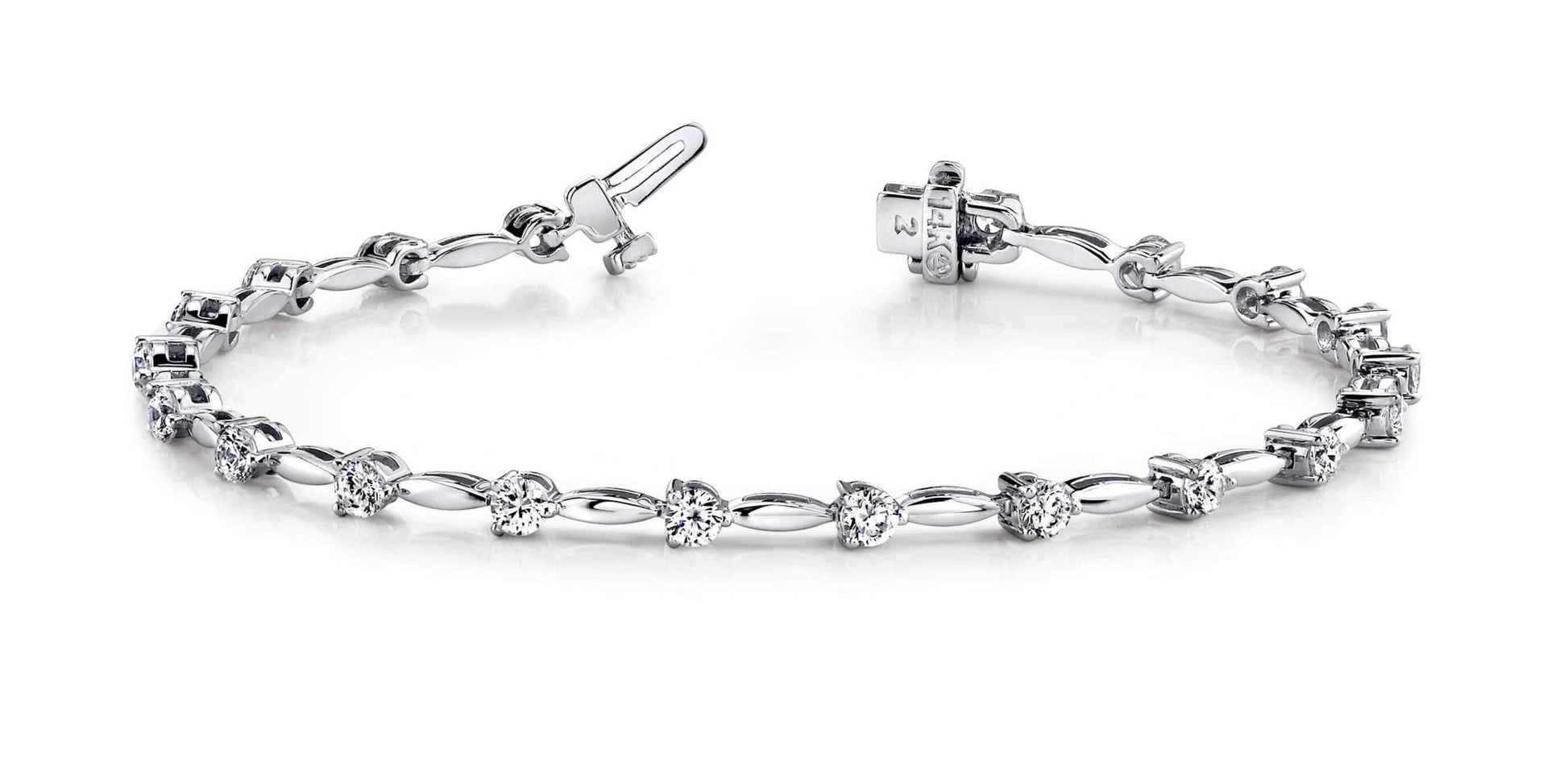 Alternating Diamond Drop Diamond Bracelet with 1.08 ct.(finished) 2.3mm - Luxury Time NYC