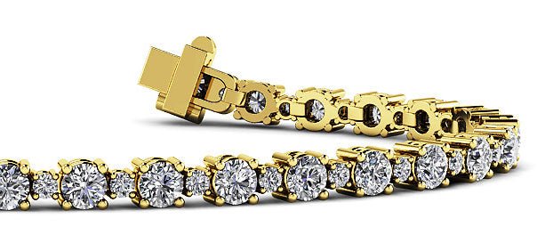 Alternating Diamond Tennis Bracelet with 4.38 ct.(finished) 1.7mm, 3.1mm - Luxury Time NYC