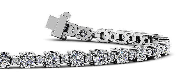 Alternating Diamond Tennis Bracelet with 7.86 ct.(finished) 2.2mm, 4mm - Luxury Time NYC