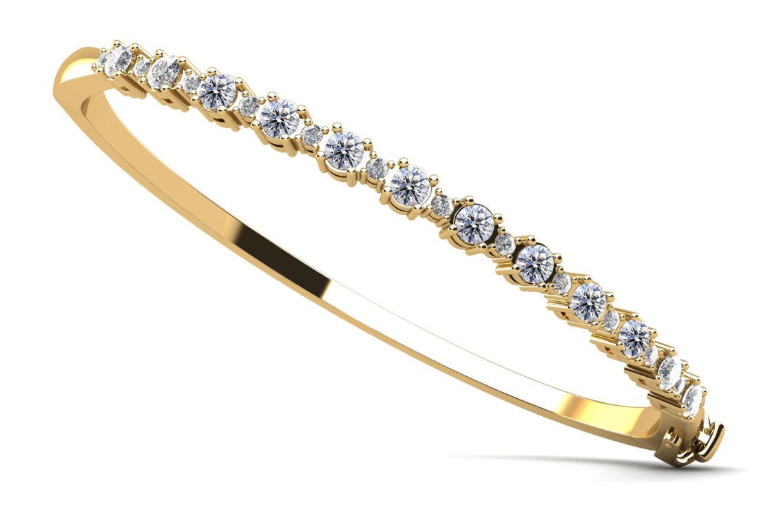 Alternating Diamonds Bangle Diamond with 1.55 ct.(finished) 1.7mm, 3mm - Luxury Time NYC