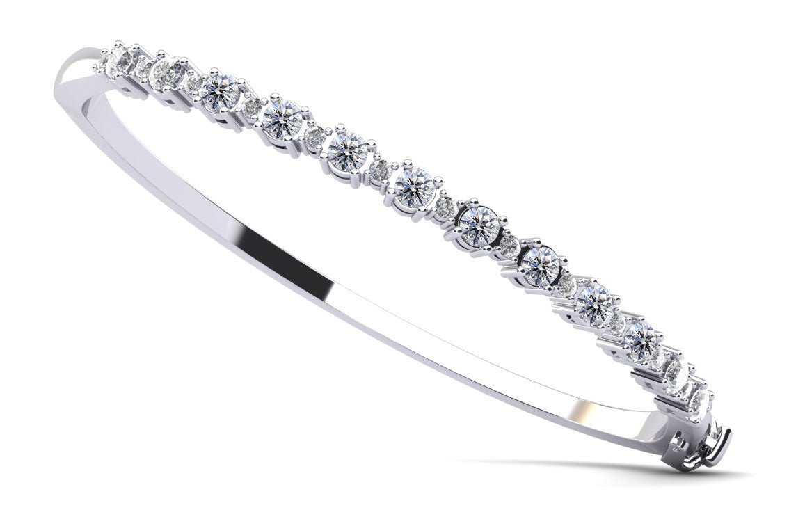 Alternating Diamonds Lab - Grown Diamond Bangle with 1.55 ct.(finished) 1.7mm, 3mm - Luxury Time NYC