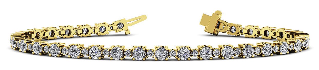 Alternating Lab - Grown Diamond Tennis Bracelet with 3.24 ct.(finished) 1.4mm, 2.6mm - Luxury Time NYC