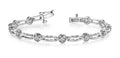 Alternating Round And Bar Link Diamond Bracelet with 0.88 ct.(finished) 2.75mm - Luxury Time NYC