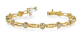 Alternating Round And Bar Link Diamond Bracelet with 0.88 ct.(finished) 2.75mm - Luxury Time NYC