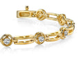 Alternating Round And Bar Link Diamond Bracelet with 2.50 ct.(finished) 4mm - Luxury Time NYC