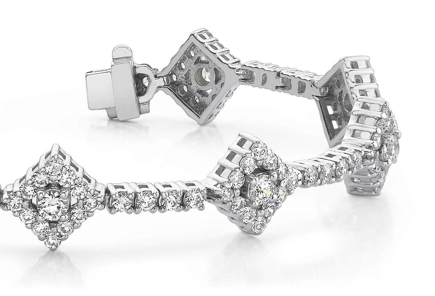 Art Deco Diamond Link Bracelet Lab - Grown Diamond with 4.51 ct.(finished) 1.7mm, 2mm, 3mm - Luxury Time NYC