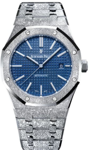 Audemars Piguet Royal Oak Frosted Gold 41mm Blue Index White Gold Automatic - 15410BC.GG.1224BC.01