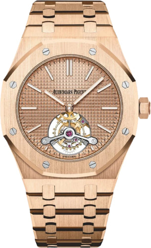 Audemars Piguet Royal Oak Tourbillon 41mm Extra-Thin Rose Gold Pink Gold Dial - 26515OR.OO.1220OR.01