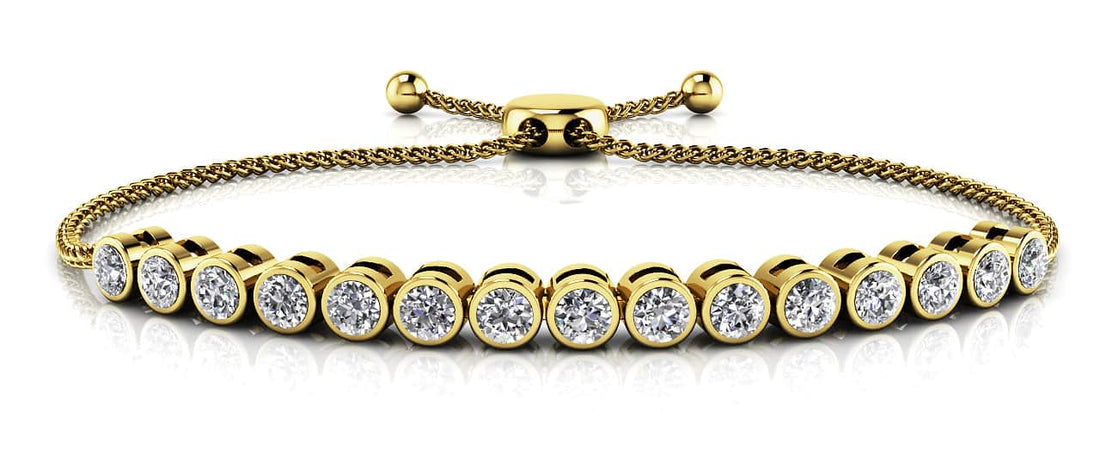 Bezel Set Adjustable Diamond Bracelet with 0.76 ct.(finished) 2.25mm - Luxury Time NYC