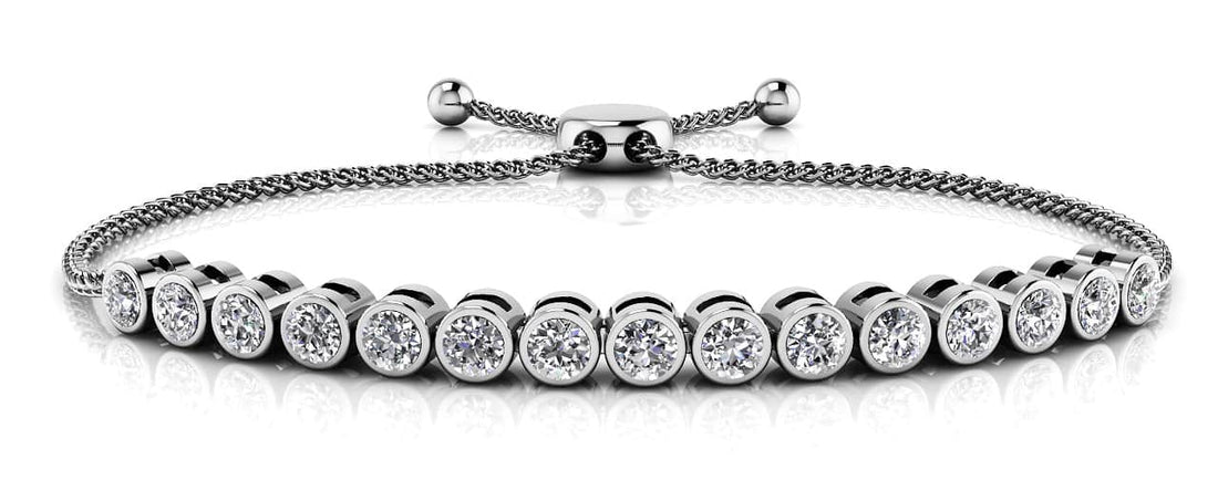 Bezel Set Adjustable Diamond Bracelet with 1.58 ct.(finished) 3mm - Luxury Time NYC