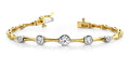 Bezel Set Diamond Column Diamond Bracelet with 0.70 ct.(finished) 3.0mm, 3.5mm, 3.8mm - Luxury Time NYC