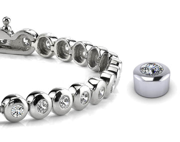 Bezel Set Lab - Grown Diamond Tennis Bracelet with 1.08 ct.(finished) 2mm - Luxury Time NYC