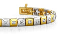 Bezel Set Square Link Diamond Bracelet with 2.04 ct.(finished) 2.5mm - Luxury Time NYC