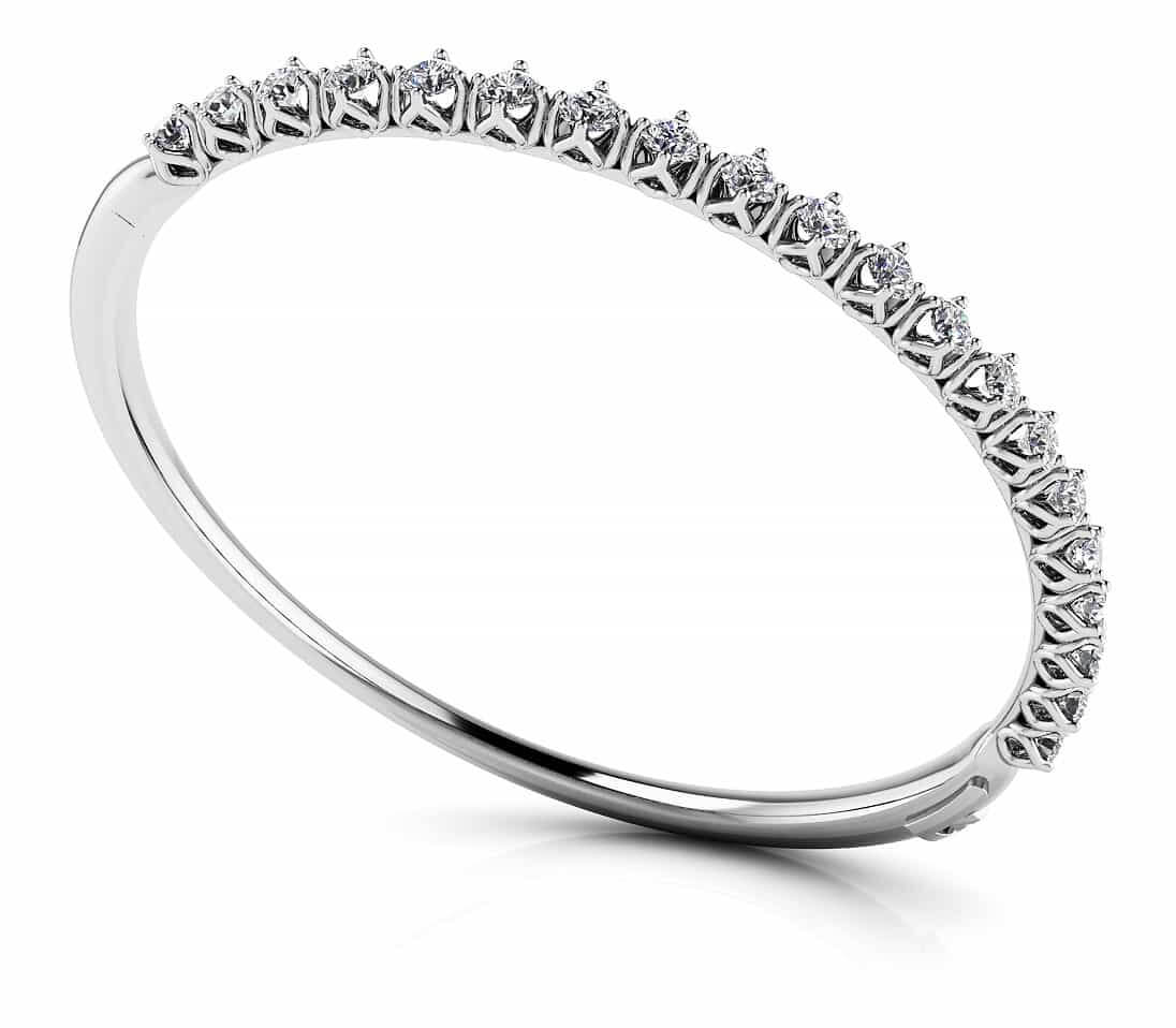 Blossoming Florals Diamond Bangle with 1.44 ct.(finished) 2.5mm - Luxury Time NYC